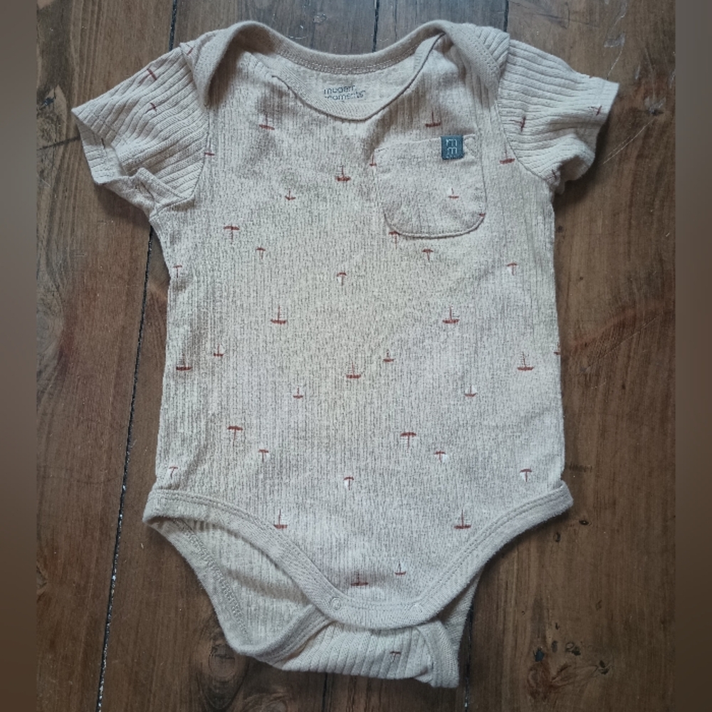 Tan Sailboat Onesie